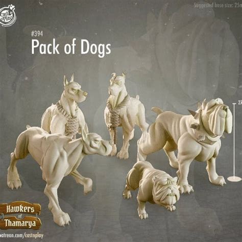 4pc Mastiff Dogs 32mm Scale Dnd Miniature Dungeons and - Etsy