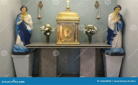 Catholic Sculptures in Brazilian Church Stock Photo - Image of saint ...