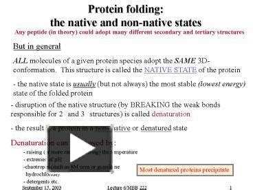 PPT – Protein folding: the native and nonnative states PowerPoint presentation | free to view ...