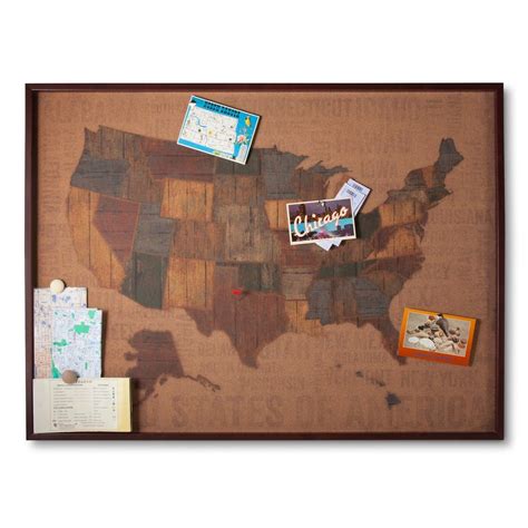 Cork Board US Map 30x40 (Includes 15 Multicolor Flag Pins) | Cork board, Decor, Wall accents decor