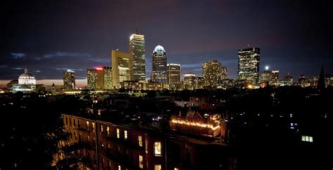 Boston Skyline At Night Photograph by Gregor Hofbauer | Fine Art America