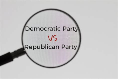 Inscription Democratic Party VS Republican Party on Display Screen ...