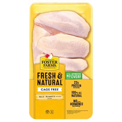 Foster Farms Half Breasts with Ribs Cage Free Fresh & Natural Chicken, 1 pack - Fred Meyer