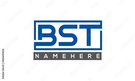 BST Letters Logo With Rectangle Logo Vector Stock Vector | Adobe Stock