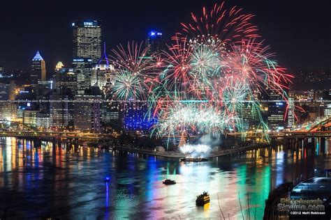 Fireworks over Pittsburgh Skyline on Light Up Night 2012 | Bleed black and gold | Pinterest ...