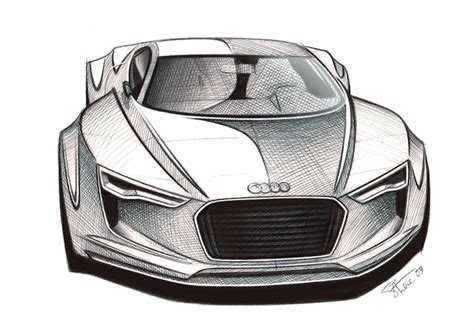 Audi e tron Detroit Concept Sketch - Car Body Design