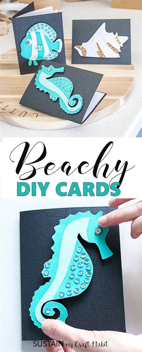 DIY Beach Themed Greeting Cards | Diy crafts, Crafts, Crafts for teens ...