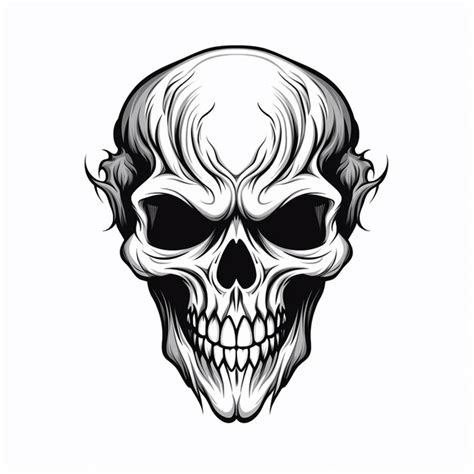 Premium AI Image | Hand Drawn Halloween Skull Silhouette