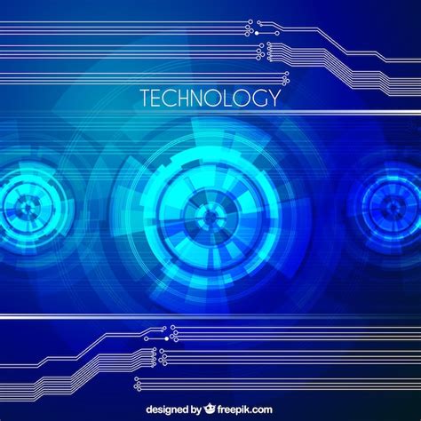 Free Vector | Tech blue background with abstract shapes