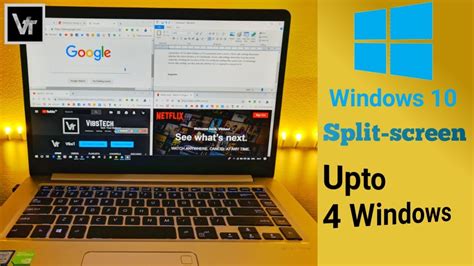 How to use Split-Screen on Windows 10 (Upto 4 Windows) VibsTech - YouTube