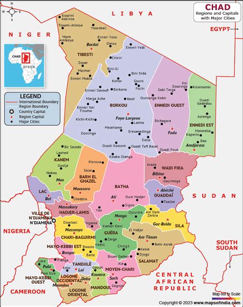 Political Map Of Chad - Elysee Millicent