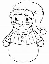 Snowman Hat Coloring Page sketch template