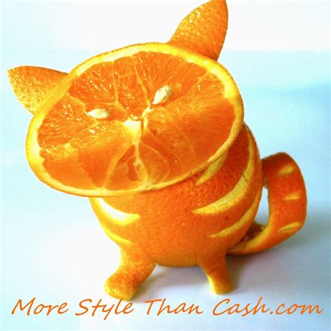 Orange Cat Fruit Sculpture | Fun Family Crafts