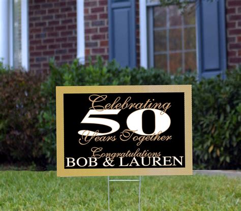 50th Anniversary Celebration yard sign prints on white | Etsy in 2020 ...