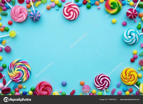 Colorful Candies Blue Background Stock Photo by ©RuthBlack 215802424