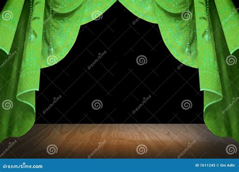 Green Stage curtain stock illustration. Image of face - 7611245