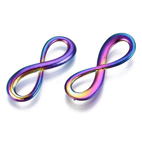 Rainbow Metal, Infinity Symbol, Rainbow Alloy Pendants, 3D Front, About 1, Great for Necklaces ...