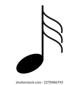 Thirtysecond Note Symbol Vector Black Stock Illustration 2270486745 | Shutterstock