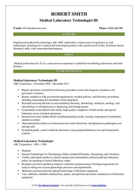 How To Write A Medical Technologist Resume ~ Allardyce Pen