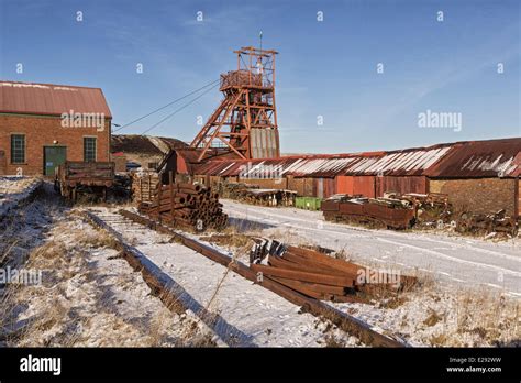 Coal mine industrial heritage museum in snow, Big Pit National Coal ...