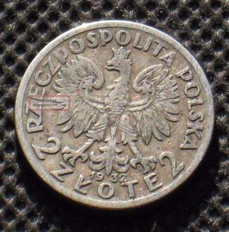 Old Silver Coin Of Poland 2 Zloty 1932 Jadwiga Second Republic Ag