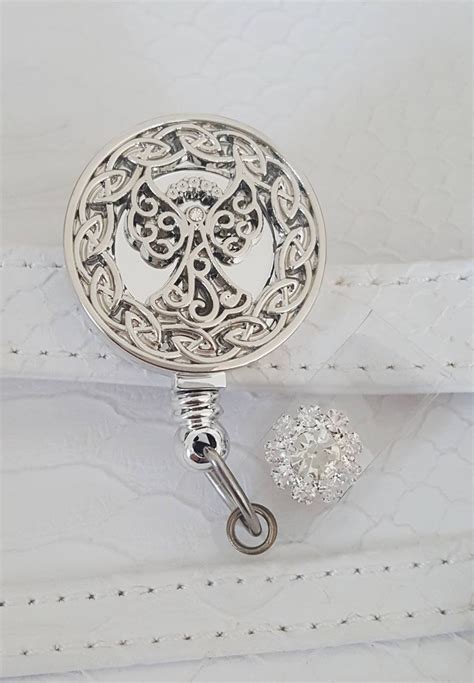 Retractable Clip ID Badge Holder ID Badge Reel With Rhinestone - Etsy