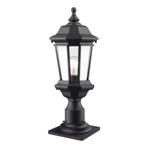 Presley 1-Light Black Outdoor Pier Mount-CLI-JB047998 - The Home Depot