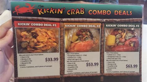 Menu at The Kickin' Crab of Costa Mesa restaurant, Costa Mesa