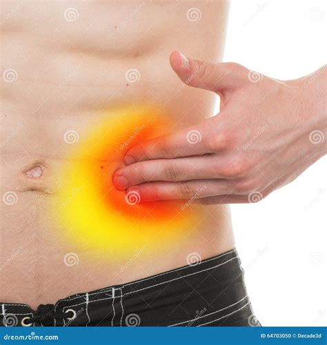 Abdominal Pain - Male Anatomy Left Side Pain Isolated on White - Stock Photo - Image of painful ...