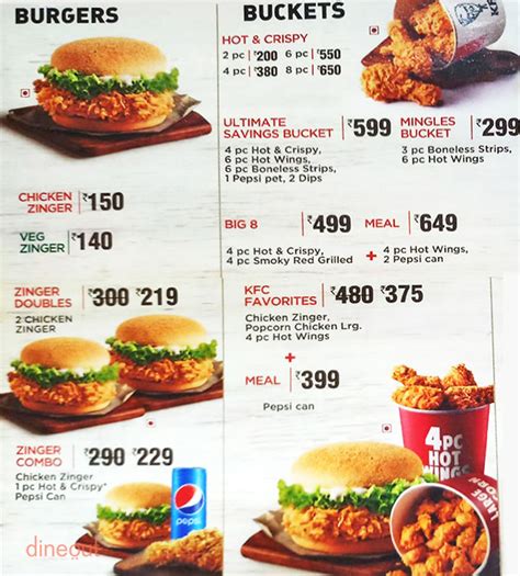 Menu of KFC, Shibpur, Kolkata | Dineout