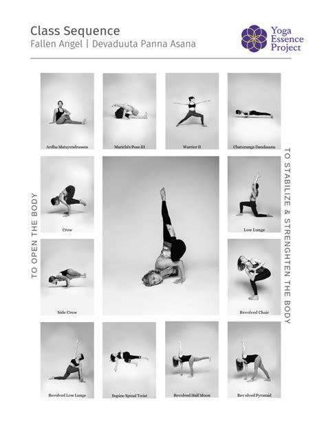 Peak Pose Yoga Sequence: Fallen Angel Devaduuta Panna Asana The Essence of Asana in 2021 | Yoga ...