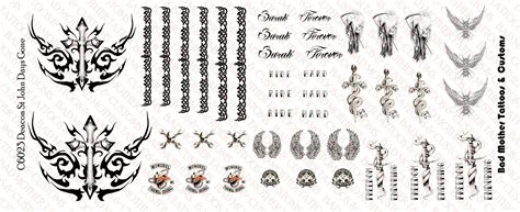 1/6 Scale Deacon St John Tattoos - Waterslide Decals for Action figure ...