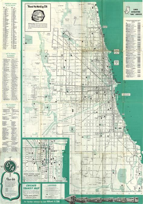 CTA Chicago Transit Map (1955) | Chicago Transit Map Showing… | Flickr
