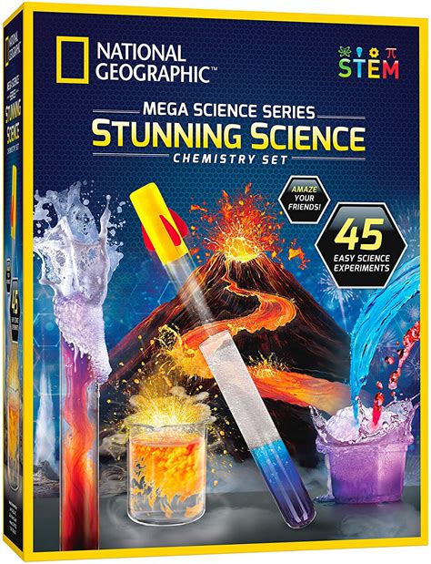 National Geographic Stunning Chemistry Set - Mega Science Kit with Over 15 Easy Experiments