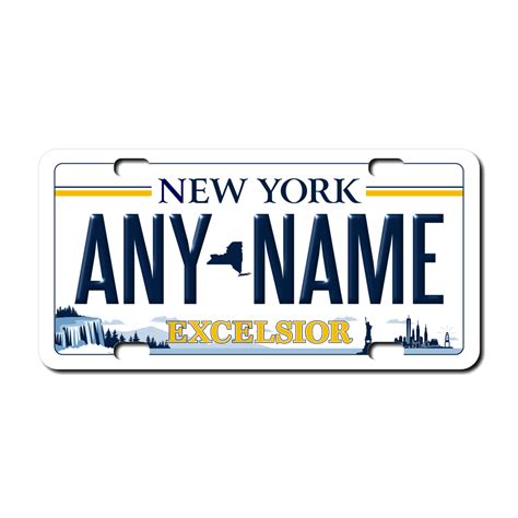 Personalized New York 3" X 6" FRP Plastic License Plate Version 4