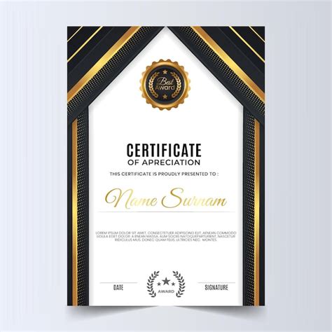 Premium Vector | Black and gold certificate template