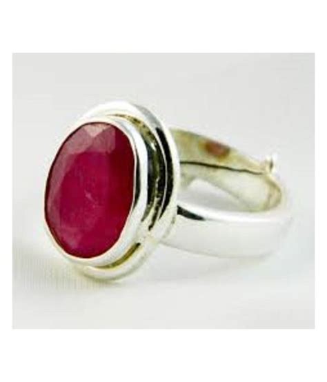 Ruby(Manik) Ring 5 Ratti 100% Original Silver Ruby(Manik) Stone byKUNDLI GEMS: Buy Ruby(Manik ...