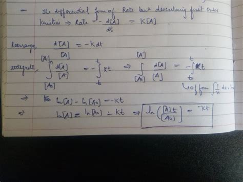 physical chemistry - Formula for rate constant for the first order reaction - Chemistry Stack ...