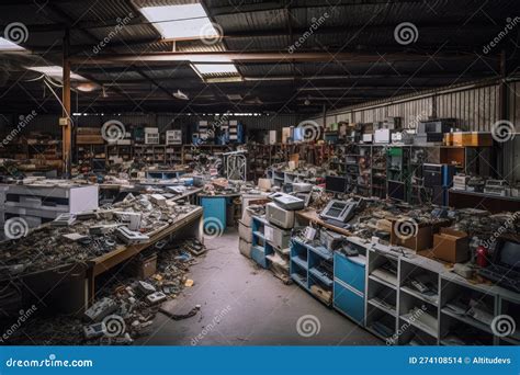 E-waste Recycling Facility, with Bins of Parts and Pieces Ready for Sorting Stock Photo - Image ...