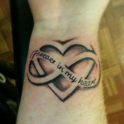 Forever in my heart memorial tattoo idea with infinity symbol | Tattoos for daughters, Memorial ...