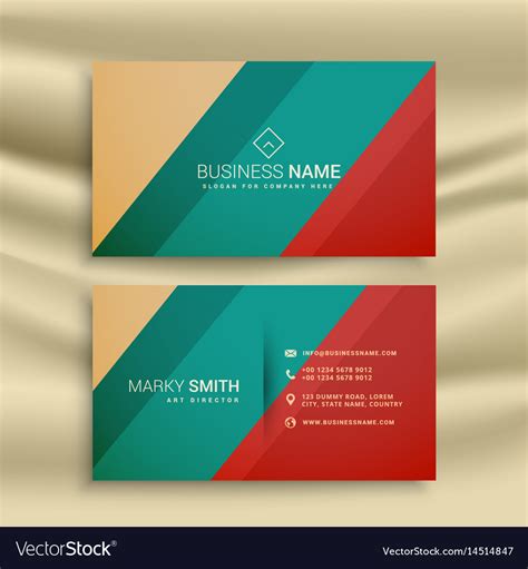 Creative business card design with retro colors Vector Image