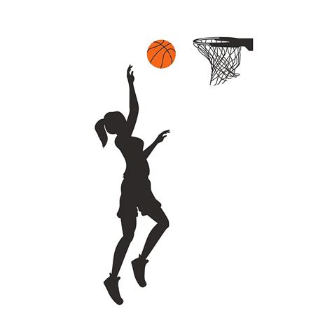 Girl Basketball Player Silhouette SVG Vector Clip Art Decal | lupon.gov.ph