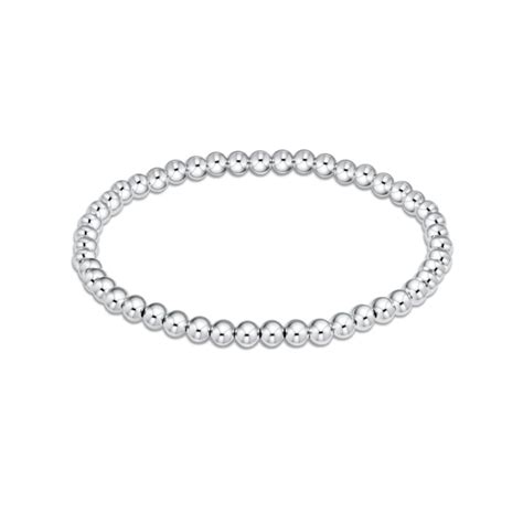 Classic 4mm Bead Bracelet in Sterling Silver - Her Hide Out