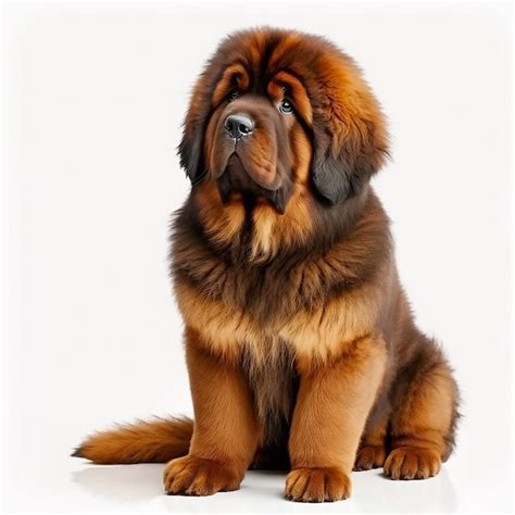 Premium AI Image | Big fluffy dog breed tibetan mastiff isolated on ...