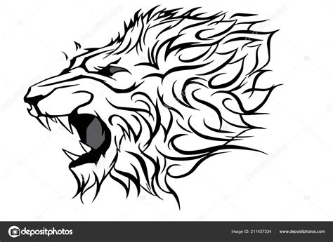 Lion Roar Front View Drawing