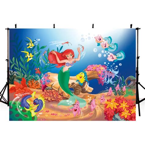 Photography Backdrops Little Mermaid Backdrop For Photography Ocean Aquarium Background For ...