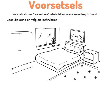 Voorsetsels: Afrikaans Prepositions Worksheet - Etsy