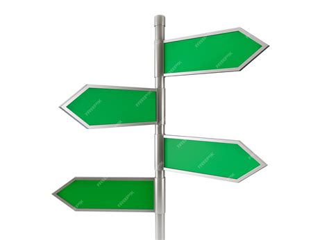 Premium Photo | Green arrow road signs on a white background