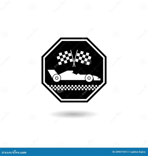 Racing Car Logo Icon with Shadow Stock Vector - Illustration of auto ...