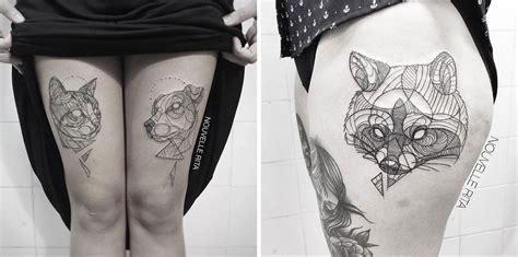 Artistic Animal Tattoos Made with Exquisitely Bold Contour Lines » Design You Trust